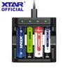 XTAR L4 AAA AA chargeur de batterie 4 emplacements indicateur LED Intelligent chargeur USB chargeant des Batteries Li-ion 1.5 V/1.2 V lithium NiMH