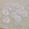 파티 선물 흰색 동백 DIY 파트 7x7cm 자체 접착 동백 gifr 상자 또는 카드 DIY 수제 보석 액세서리에 스틱