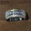 Jewelry Male Ring 3mm 5a Zircon Cz White Gold Filled Party Engagement Wedding Band Ring For Men Size 5-11 J1907162431