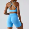 Lu Align Lu Bra Yoga Jumpsuit Set Woman Suit Woman Woman's Justerable Thin Strip Workout Running Bh Round Neck Backless Cross Quick Dry Sports BH