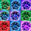 Autres fournitures de fête d'événement Télécommande 200 LED Changement de couleur Noël Fée Lumière 66ft RGB String Arbre de Noël extérieur pour la décoration de mariage 231019