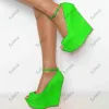 Sukeia New Fashion Women Platform Pumps Buckle Strap Wedges Heels Peep Toe Beautiful Pink Party Shoes Ladies US Plus Size 5-20