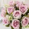 Decorative Flowers Christmas Home Party Decorate 30Cm Silk Material Rose Wedding Centerpieces For Tables Scrapbooking Wreath Diy Artificial