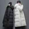 Coletes masculinos inverno jaqueta de comprimento médio 2023 pato branco engrossado versão coreana casal quente mulheres casacos 231020