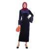 Ethnische Kleidung Ankünfte Frauen Kleid Modest Mode Winter Glänzendes Design Langarm Samtstoff Islamische Maxi-Freizeitkleider