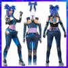 Cosplay Anime Game Valorant Neon Cosplay Costume Wig Party Halloween Carnival Suit Blue Women Combing Clothing Outfit For Adult Uniform