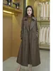 Trench da donna Cappotto in ecopelle autunnale per donna Manica lunga raglan doppio petto Abbigliamento moda coreana Streetwear inverno