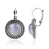 Dingle örhängen etnisk stor dropp örhänge smycken brinco opal vintage tibetansk silverfärg bohemiska oorbellen hängare