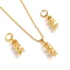 African dubai india arab Fashion Necklace Earring Set Women Party Gift Fine Gold GF dragon Necklace Earrings Jewelry Sets2534