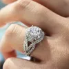 Wedding Rings 18K White Gold Ring for Women Natural 2 Carat Diamond with Diamond Jewelry Anillos De Bizuteria Anillos Mujer Gemstone Rings Box 231019