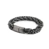 Link Chain Man JewLery Armelets Store 220 11mm rostfritt stål retro svart dubbelskiktarmband män jb119218-kfc196f