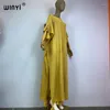 Casual Dresses WINYI Winter Women Africa Boho Covers Knitted Solid Color Sexy High Fork Hollow Floor Long Dress Black Fashion Holiday Kaftan