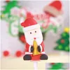 Ny mjuk Santa Angel Doll Elk Snowman Christmas Tree Socks Cake Dessert Table Plug-In Decoration Children Dhou1