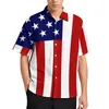 Camisas casuais masculinas bandeira americana listras vermelhas impressão camisa de praia havaí blusas vintage homens plus size 3xl 4xl