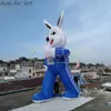 Mascotte de lapin gonflable de 16,4 pieds, dessin animé de lapin en cours d'exécution, pour la décoration extérieure ou la Promotion d'événements
