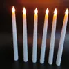 Candles Pack of 12 Yellow Flickering Remote LED Plastic Flameless Taper bougie Led for Dinner Party Decoration 231019