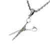 Pendant Necklaces Fashion Hair Stylist Scissor For Men And Women Holiday Gift Hip Hop Retro Thai Silver Sweater Chain Jewelry