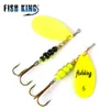 Baits Lures FISH KING Spinner Bait 3.9g 4.6g 7.4g 10.8g 15g Rotating Spinners Spoon Lures pike Metal With Treble Hooks Fishing Lure 231020
