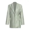 Costumes pour femmes Femmes Blazers Veste Automne Bureau À Manches Longues Dos Nu Manteau Femme Printemps Couleur Unie Costume Chic Outwear Bouton Vêtements Décontractés