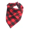 Vêtements pour chiens Pet Saliva Serviette Triangle Coton Plaid Écharpe Chat Bandeau