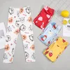 Trousers Summer Girls Leggings Cartoon Printing Children's Milk Silk Mosquito Pants Children Bottoms Teenage Clothing 1-12years