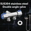 Bathroom Sink Faucets Triangular Valve Water Faucet Stainless Steel Double Handle For Washing Machine Reliable And Durable