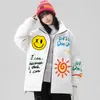 Oversized national standard winter thickened printing standing collar for couples down jacket with shoulder trend men