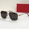 Santos de Sunglasses CT0270S滑らかでブラシをかけたプラチナフィニッシュブルーレンズ