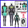 Cosplay Anime Game Valorant Viper Cosplay Kostuum Bodysuit Jumpsuit Pruik Party Halloween Pak Combat Kleding Outfit voor Volwassen Vrouwen Gift