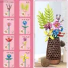 Blocos de construção de buquê de blocos moc, crisântemo, peônia, flor rosa, planta, bonsai, ornamento, tijolo diy, brinquedo infantil, presente de menina r231020