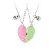 Pendant Necklaces Luoluo&baby 2Pcs/set Cute Butterfly Heart Necklace For Girls Kids Friendship BFF Friend Jewelry Gifts