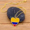 Chains AIBEF Romantic Heart Shape Yellow&Blue&Red Copper Necklace Gold Color Charm Jewelry Women Pendant Choker Birthday Gift Wholesale