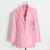 Costumes pour femmes Femmes Blazers Veste Automne Bureau À Manches Longues Dos Nu Manteau Femme Printemps Couleur Unie Costume Chic Outwear Bouton Vêtements Décontractés