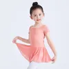 Abiti da ragazza Bambini Vestiti per ragazze Danza Balletto Abito latino Costume da prestazione Maglia morbida Manica corta Principessa per bambini