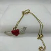 ペンダントネックレスYungqiファッションTiny Heart Dainty Wing Necklace Gold Color Enamel Choker for Women Statement Jewelry Gift