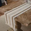 Corredor de mesa de algodão natural serapilheira listrado emenda estilo boêmio mesas com borlas jantar casamento decoração casa 231019