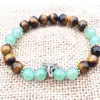 MG0756 Elephant Charm Bracelet A Grade Tiger's Eye Energy Bracelet Natural Green Aventurine Beaded Bracelet Women's Gift244f