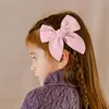 Haaraccessoires 1Pc 20 Kleur Effen Katoenen Strik Met Veiligheid Haarspeld Baby Meisje Haarspeldjes Clip Hoofddeksels Kids Gift Groothandel