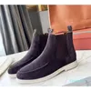 2023- Men's Chelsea Boots Elastic Autumn and Winter Nya korta stövlar och fotled Vita ensamskor parskor platt stora