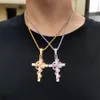 Ciondolo personalizzato BR gioielli Iced Out Bling Collana con ciondolo croce serpente con zirconi completi Collana con catena a serpente da uomo Ciondolo hip hop