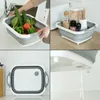 Piatti Cesto di drenaggio multifunzionale pieghevole creativo per uso domestico Lavello da cucina per lavabo per verdure