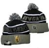 Casquettes pour hommes Chapeaux de ballon de hockey Vegas Golden Beanie Toutes les 32 équipes tricotées à revers Pom Vancouver Bonnets rayés en laine chaude USA College Sport Bonnets en tricot pour femmes a2