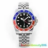 U1 AAA Luxury Watch Clean CF II GMT 3186 PEPSI Automatiska män KLAVER Rödblå keramik Black Dial 904L Jubileesteel Armband Super Edition Samma serie