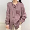 Blusas de mujer, camisas de hilo de algodón, Chicas Mori, estilo japonés, Vintage, holgadas, de manga larga, de encaje, lisas, para mujeres, jóvenes, Tops largos