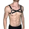 Imbracatura in pelle PU fatta a mano Fetish Uomo Gay Tank Lingerie Vest Costumi Rave BDSM Bondage Cinghie erotiche del sesso Cinture Reggiseni Sets223S