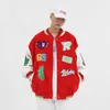 American Vintage loose oversize taped towel embroidered punk couple baseball suit men