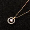 Pendant Necklaces Fashion Super Flash Crystal Circle Stainless Steel Necklace Clavicle Chain Woman Jewelry Wholesale Gift