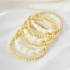 Strand Imitation Pearl Geometric Bead Stitching Metal Armband For Women Body Jewelry Accessories Gift