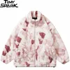 Giacche da uomo Giacca Hip Hop Streetwear Cappotto in pile Giacca di pelliccia di coniglio Giacca casual Harajuku Giacca invernale da uomo Capispalla con cerniera Spessa Rosa 231020