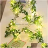 Juldekorationer 2m 10LEDS ROSE Flower String Light Floral Holiday Lighting Garland Leaves Fairy Party Event Dekoration Bedroom DHQ0F